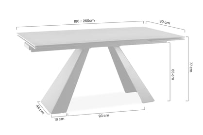 Rozkladací jedálenský stôl Zanivo 180-260x90 cm - sivý mramor / čierna Stôl rozkladany Zanivo 180-260x90 cm ceramiczny - šedý mramor / Čierny