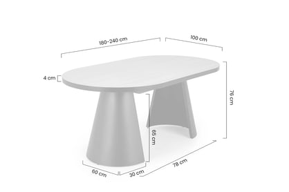 Rozkladací stôl Zavio 180-240x100 cm - prírodný / čierne nohy Stôl rozkladany Zavio 180-240x100 cm - prírodné / čierny nožičky