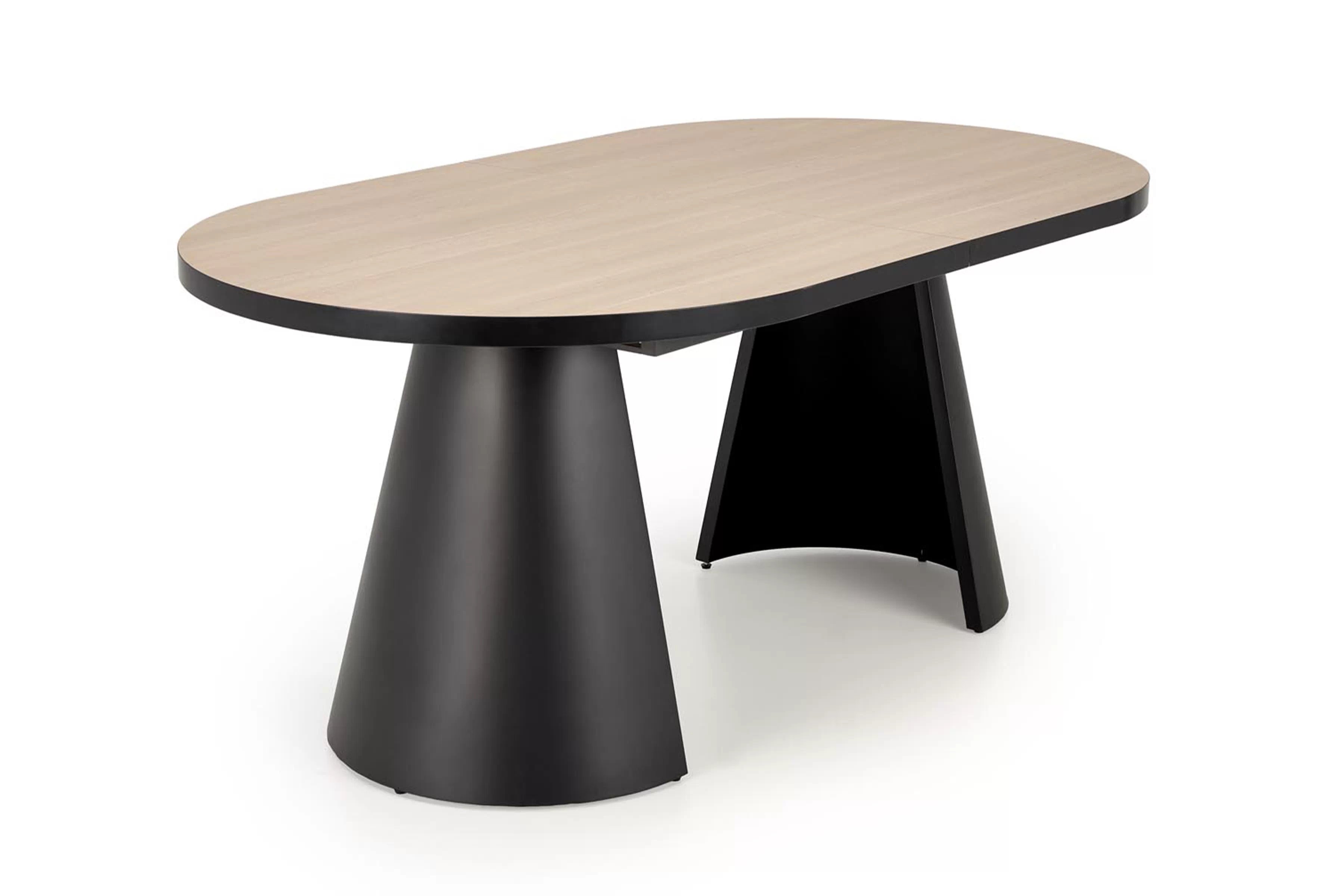 Rozkladací stôl Zavio 180-240x100 cm - prírodný / čierne nohy Stôl rozkladany Zavio 180-240x100 cm - prírodné / čierny nožičky