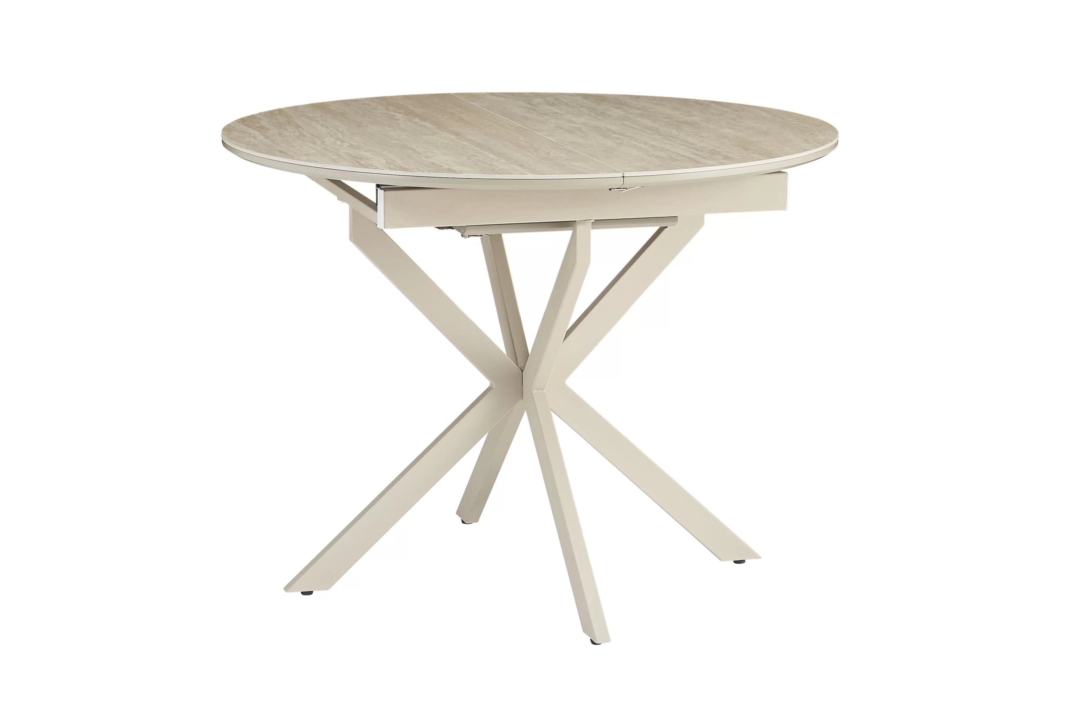 Rozkladací stôl Zinvero 100-135x100 cm keramický - béžový / kašmír Stôl rozkladany Zinvero 100-135x100 cm ceramiczny - Béžová / kašmír