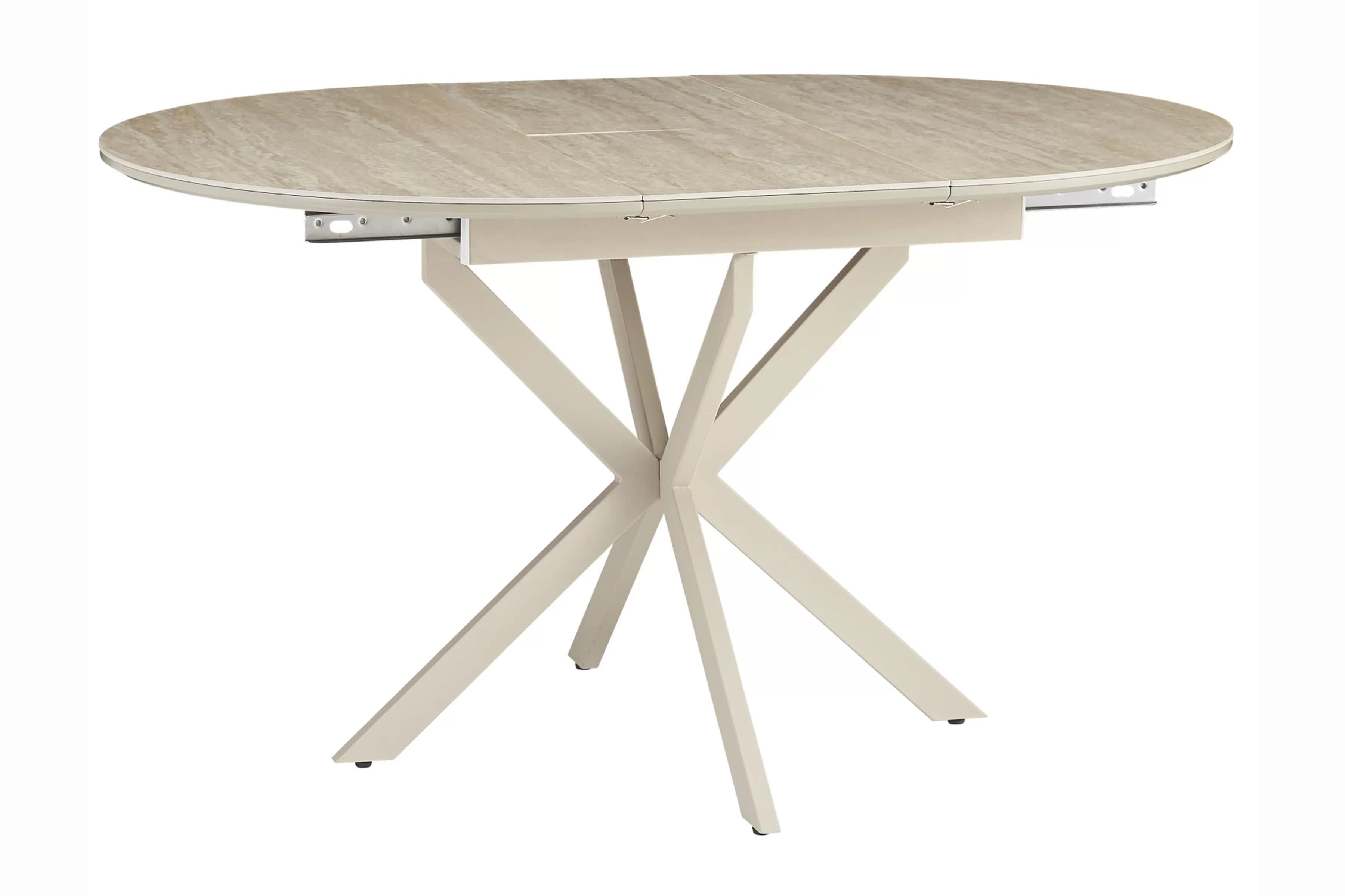 Rozkladací stôl Zinvero 100-135x100 cm keramický - béžový / kašmír Stôl rozkladany Zinvero 100-135x100 cm ceramiczny - Béžová / kašmír