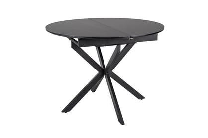 Rozkladací stôl Zinvero 100-135x100 cm keramický - čierny mat / čierny