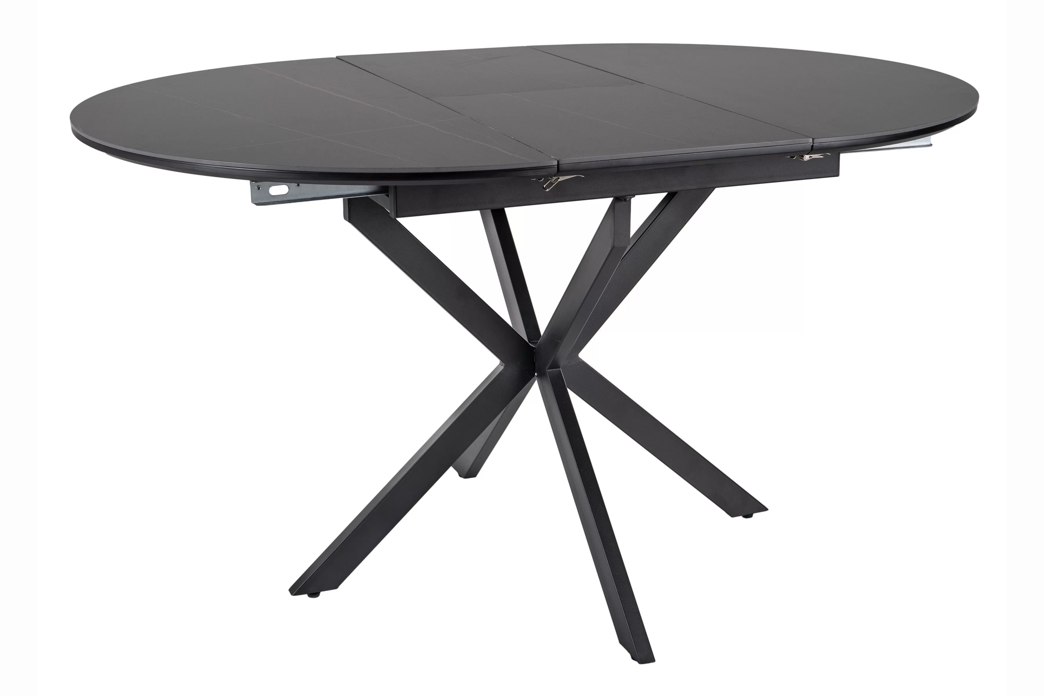 Rozkladací stôl Zinvero 100-135x100 cm keramický - čierny mat / čierny Stôl rozkladany Zinvero 100-135x100 cm ceramiczny - Čierny mat / Čierny