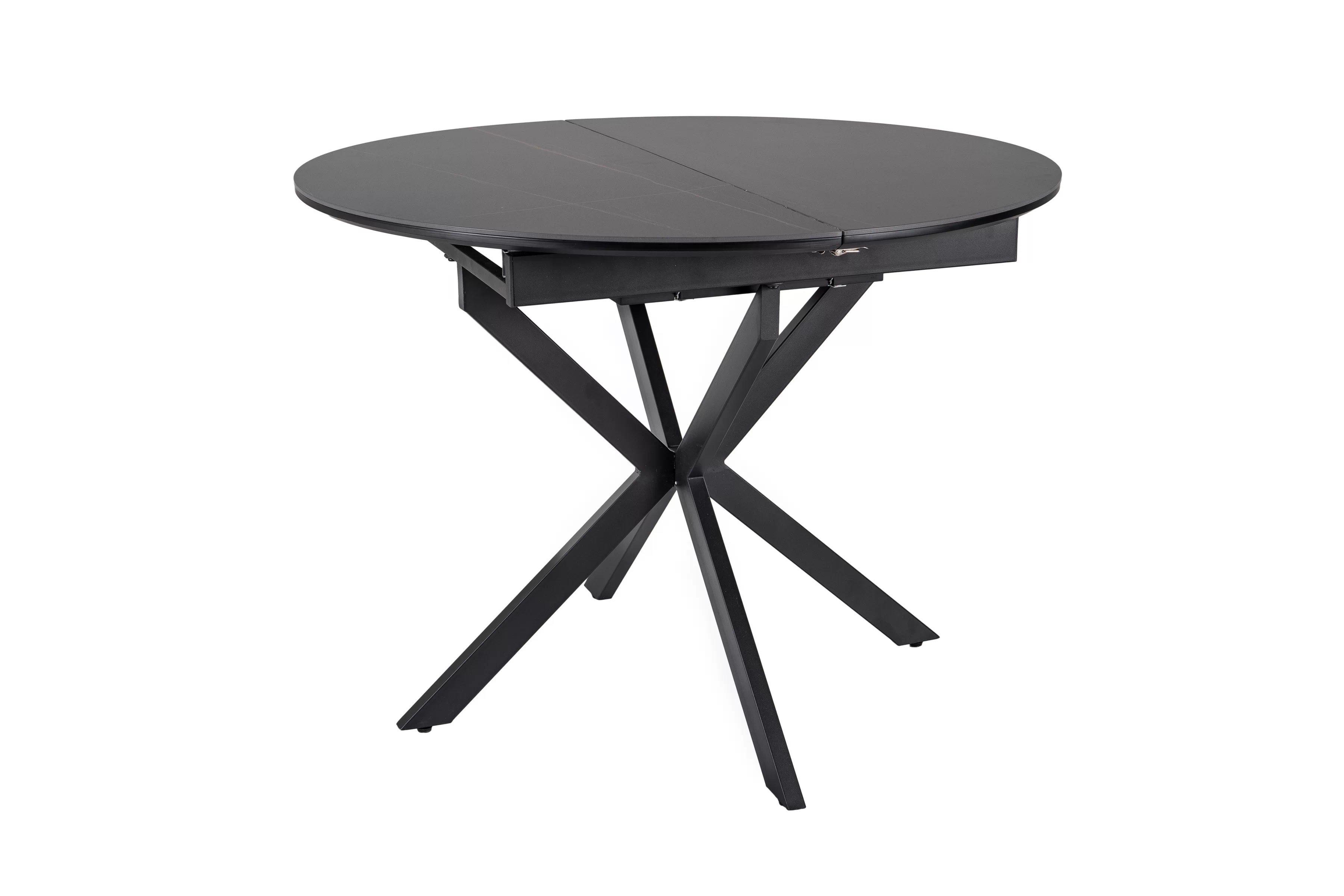 Rozkladací stôl Zinvero 100-135x100 cm keramický - matná šedá / čierna Stôl rozkladany Zinvero 100-135x100 cm ceramiczny - šedý mat / Čierny