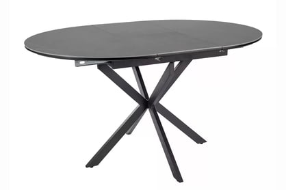 Rozkladací stôl Zinvero 100-135x100 cm keramický - matná šedá / čierna Stôl rozkladany Zinvero 100-135x100 cm ceramiczny - šedý mat / Čierny