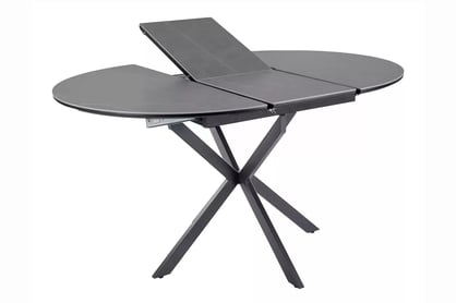 Rozkladací stôl Zinvero 100-135x100 cm keramický - matná šedá / čierna Stôl rozkladany Zinvero 100-135x100 cm ceramiczny - šedý mat / Čierny