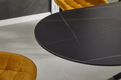 Rozkladací stôl Zinvero 140-180x100 cm keramický - matná čierna / čierna Stôl rozkladany Zinvero 140-180x100 cm ceramiczny - Čierny mat / Čierny