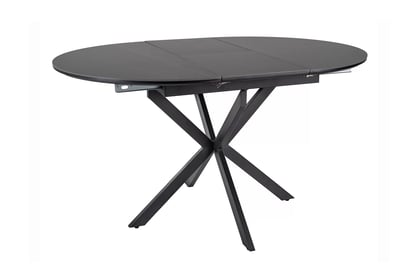 Rozkladací stôl Zinvero 140-180x100 cm keramický - matná čierna / čierna