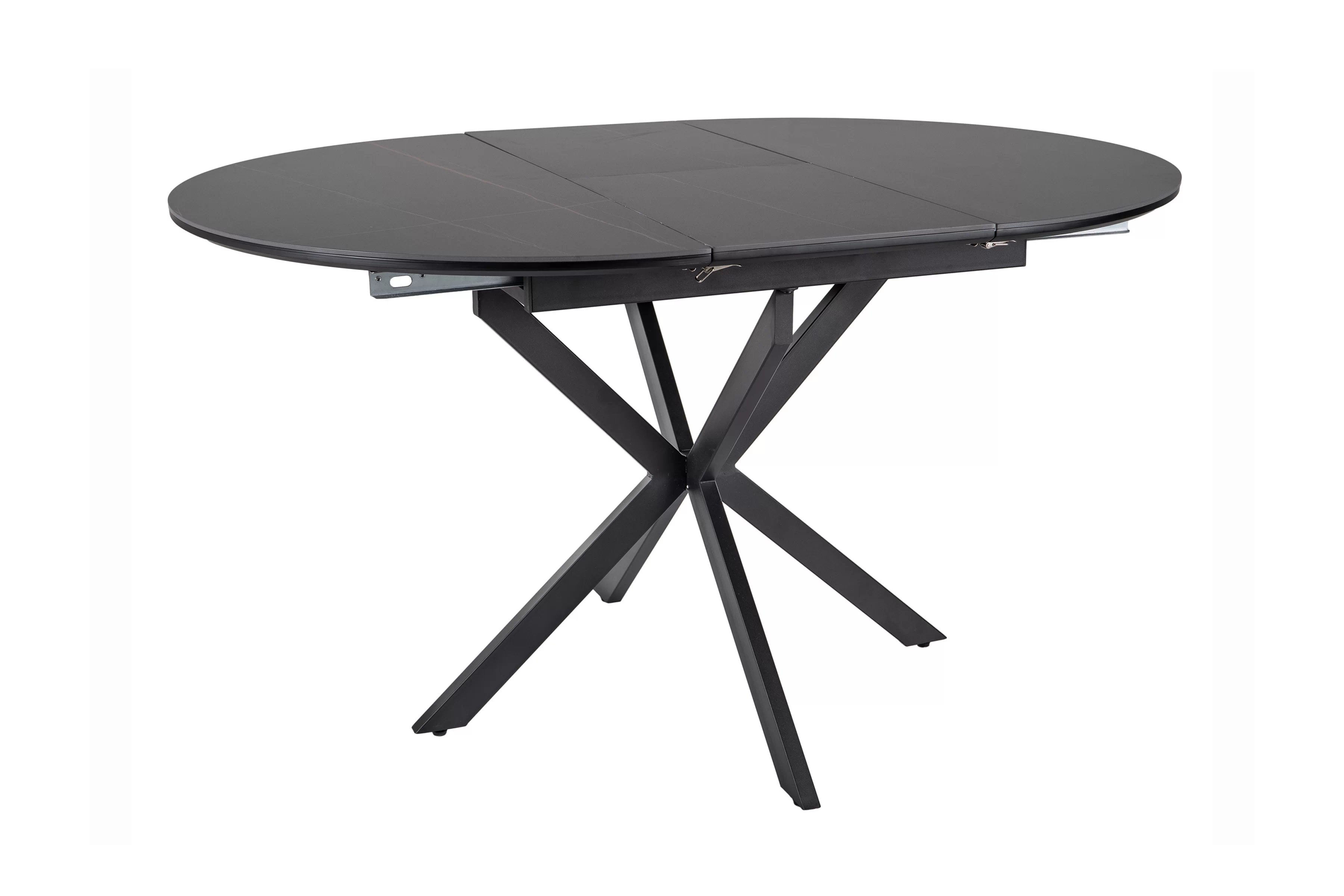 Rozkladací stôl Zinvero 140-180x100 cm keramický - matná čierna / čierna Stôl rozkladany Zinvero 140-180x100 cm ceramiczny - Čierny mat / Čierny