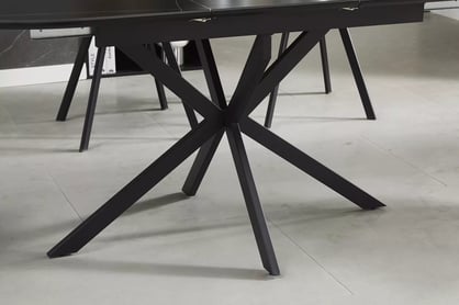 Rozkladací stôl Zinvero 140-180x100 cm keramický - matná čierna / čierna Stôl rozkladany Zinvero 140-180x100 cm ceramiczny - Čierny mat / Čierny