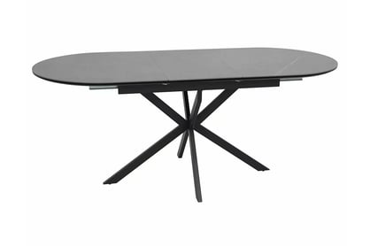 Rozkladací stôl Zinvero 140-180x100 cm keramický - matný sivý / čierny