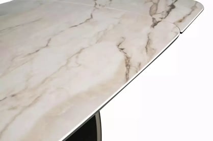 Rozkladací stôl Zorim 198-274x98 cm keramický - béžový lesk / meď Stôl rozkladany Zorim 198-274x98 cm ceramiczny - Béžová lesk / miedz