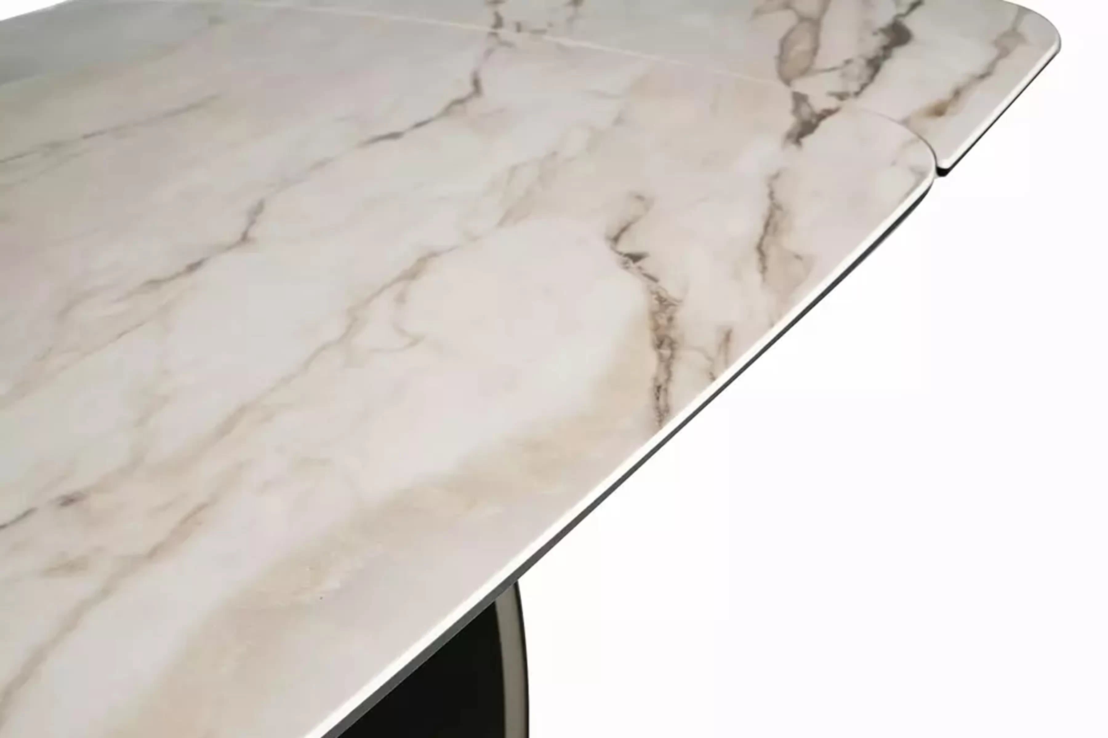 Rozkladací stôl Zorim 198-274x98 cm keramický - béžový lesk / meď Stôl rozkladany Zorim 198-274x98 cm ceramiczny - Béžová lesk / miedz