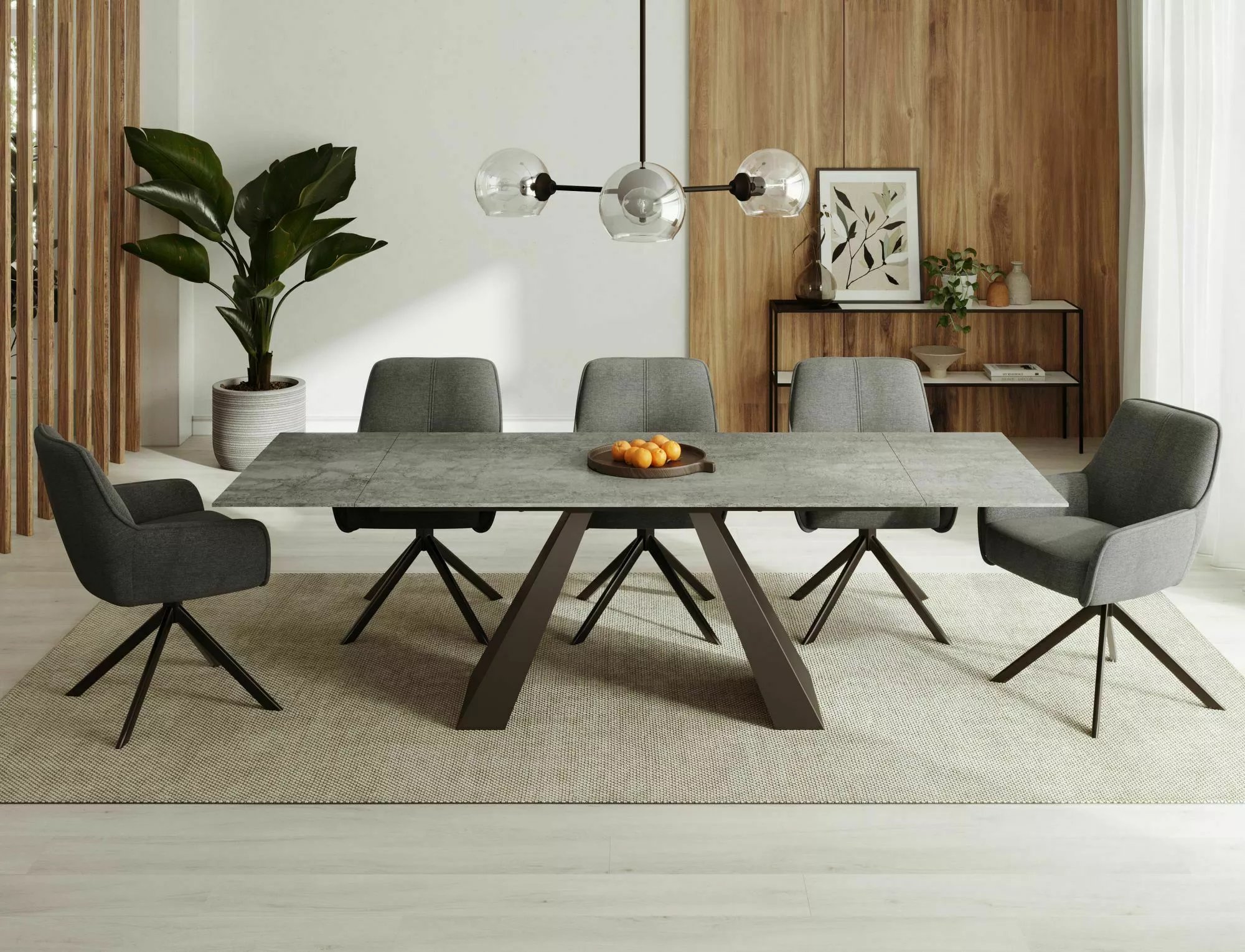 Rozkladací stôl Zanivo 160-240x90 cm keramický - svetlo šedý mramor / čierny stOL salvadore ceramic svetlý šedý pietra di savoia / Čierny mat (160-240)x90