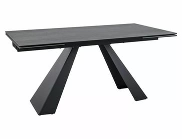 Rozkladací stôl Zanivo 160-240x90 cm keramický - svetlo šedý mramor / čierny stOL salvadore ceramic svetlý šedý pietra di savoia / Čierny mat (160-240)x90