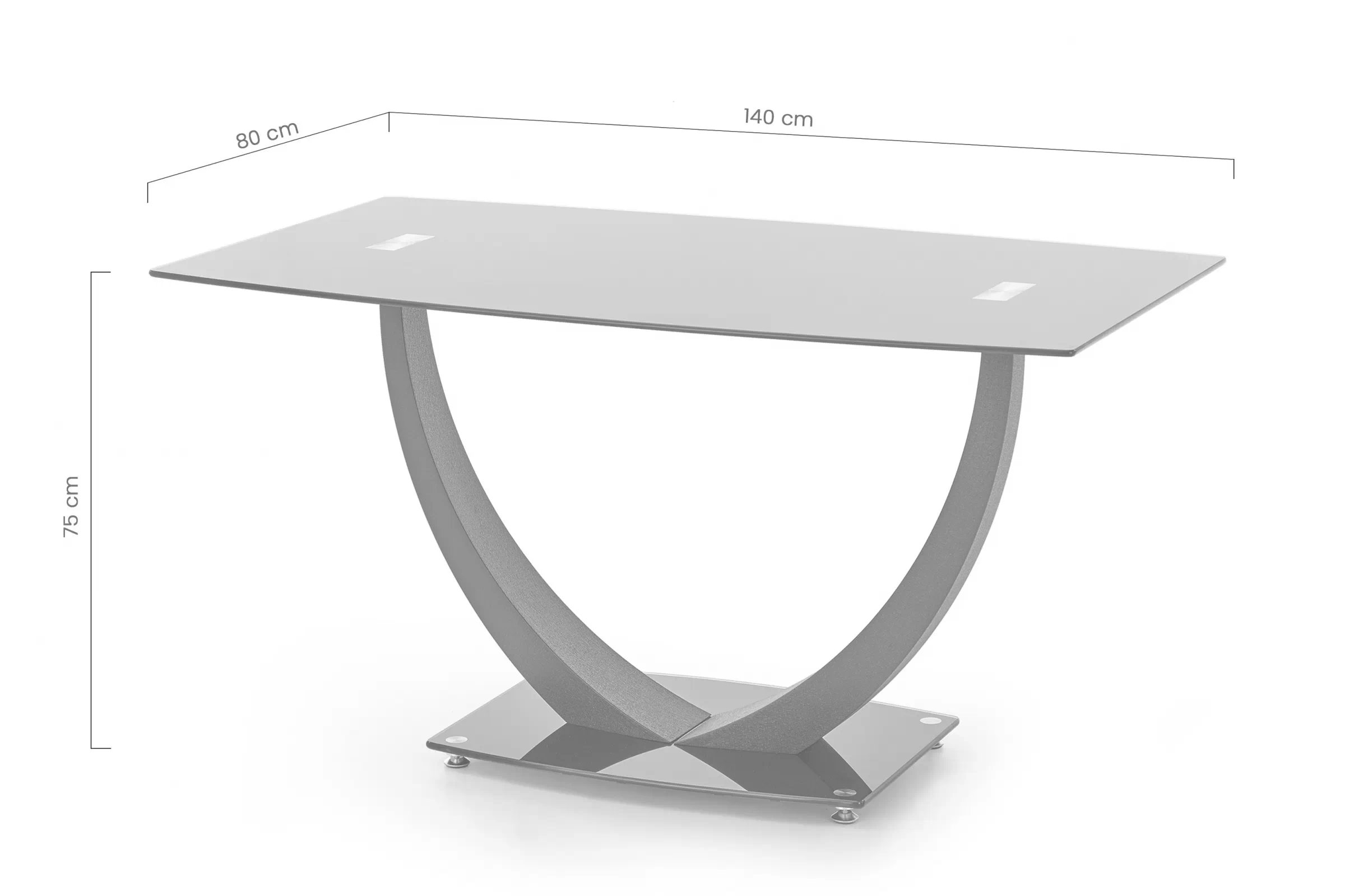 Sklenený stôl Anton - 140x80 cm - čierny stôl sklenený Noti 140x80 cm - Čierny