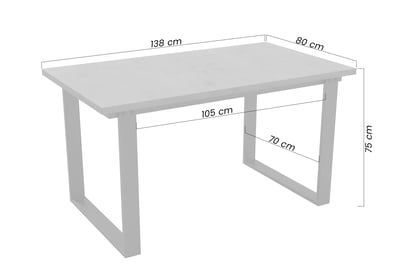 Loftový jedálenský stôl Temir 138x80 cm – zlatý craft Stôl Temir loftowy do jedálne - craft zlaté