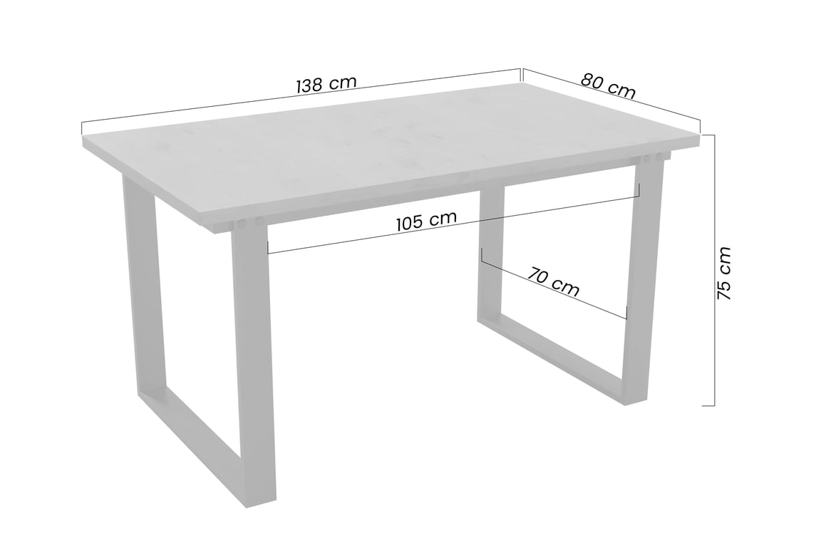 Loftový jedálenský stôl Temir 138x80 cm – dub lancelot Stôl Temir loftowy do jedálne - Dub lancelot
