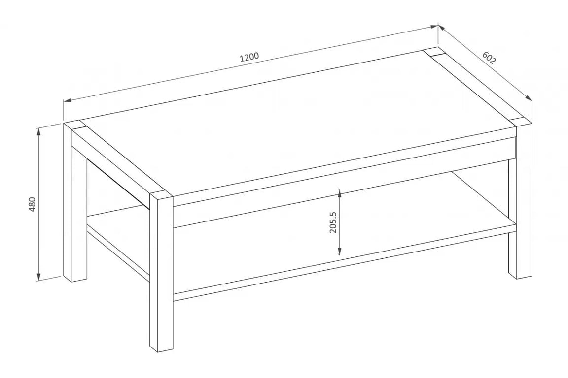 Konferenční stolek Aktiv 99 120x60 cm - dub taurus / černá stolek kawowy Aktiv 99 - 120x60 cm - dub taurus / černá