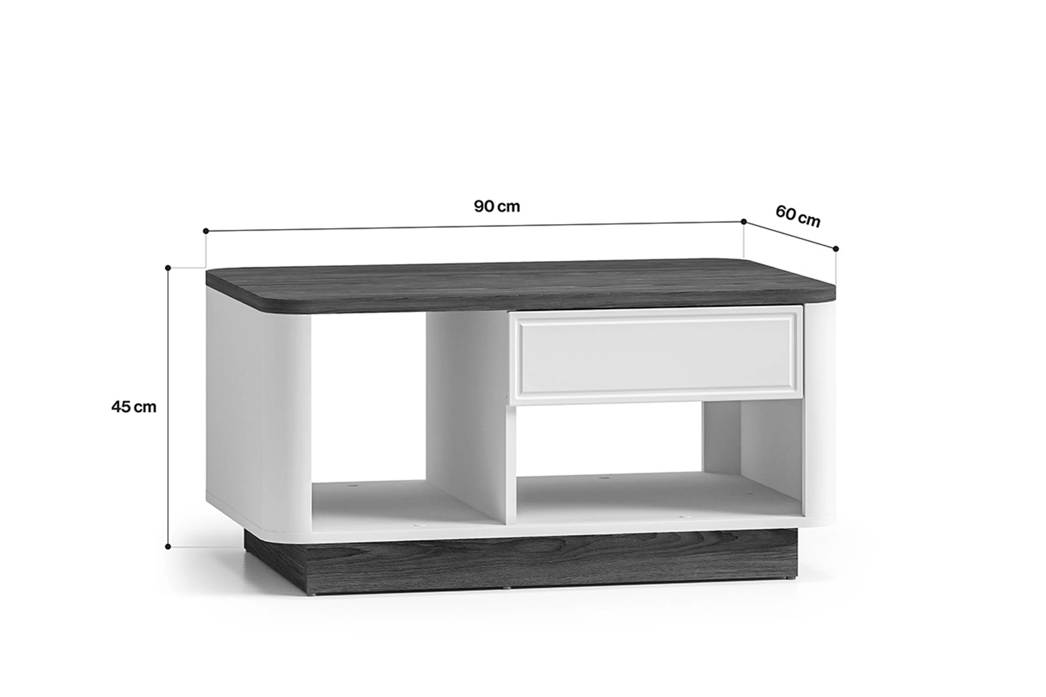 Konferenčný stolík Amberto 90 cm so zásuvkou - kašmír / dub windmill dark Stolík kawowy Amberto 90 cm z szuflada - kašmír / Dub windmill dark