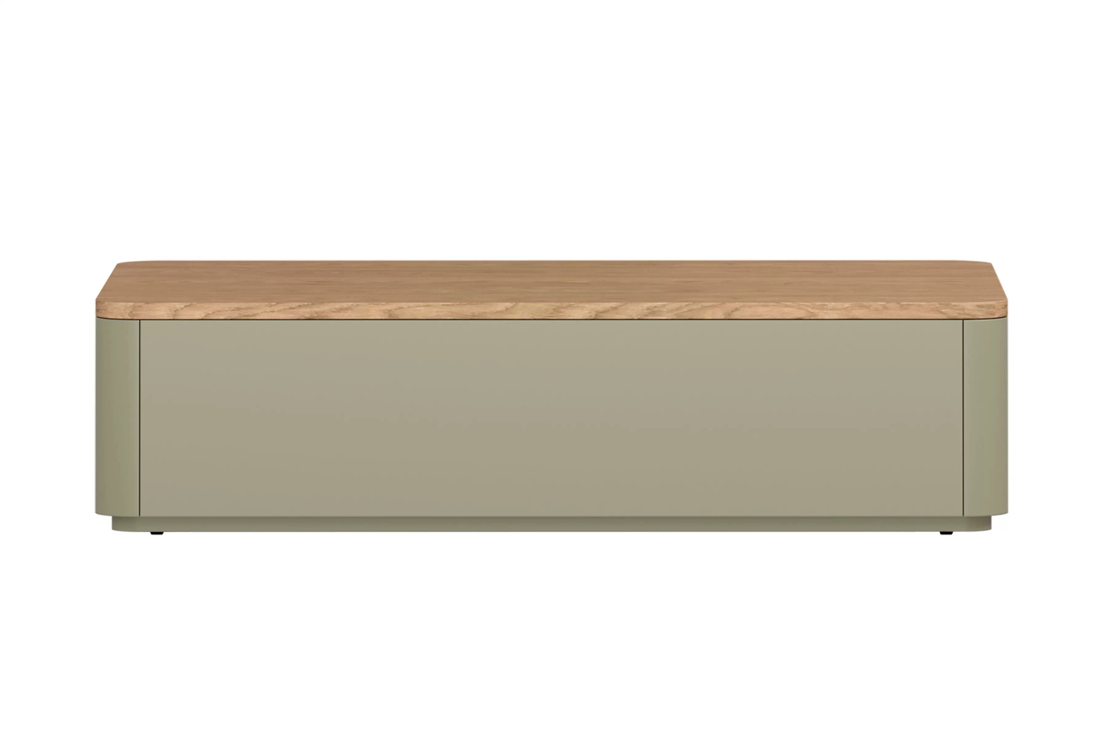 Kávový stolík Amilio 100 cm so zásuvkami - eukalyptus / dub baltic dune Konferenčný stolík Amilio 100 cm s zásuvkami, olivový korpus, doska dub baltic dune