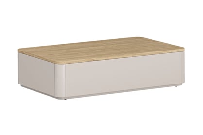 Konferenčný stolík Amilio 100 cm so zásuvkami - kašmírová / olejovaný dub