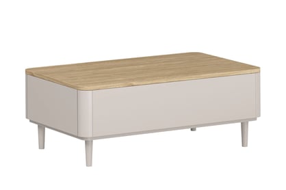 Konferenčný stolík Amilio 100 cm so zásuvkami - kašmírová / olejovaný dub