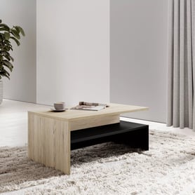 Konferenční stolek Baros 100x60 cm - san remo světlý / černá stolek kawowy Baros 99 - 100x60 cm - san remo světlý / černá