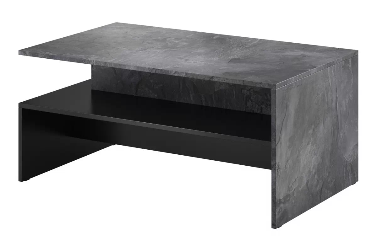 Konferenční stolek Baros 100x60 cm - tmavý beton / schiefer / černá stolek kawowy Baros 99 z polka 100 cm - tmavý beton / schiefer / černá