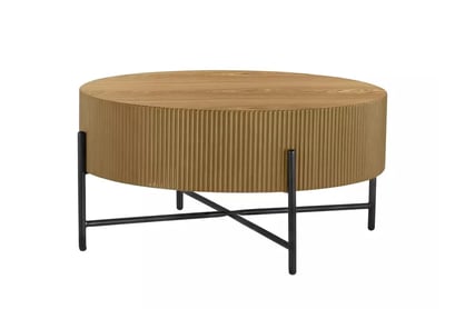 Kávový stolík Corbi 80 cm do obývačky - dub / čierny mat