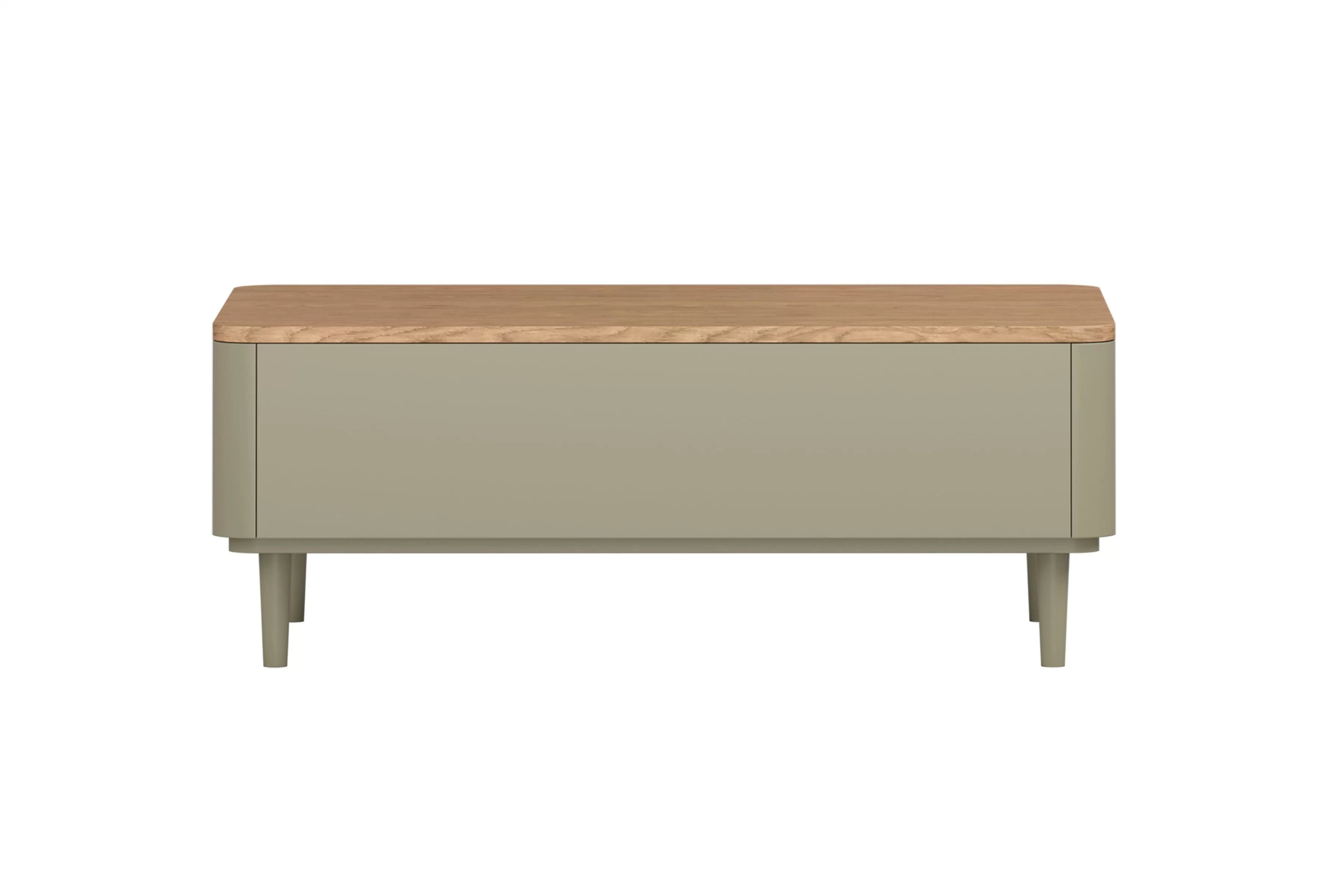 Konferenční stolek Elivo 100 cm na nožkách - eukalyptus / dub baltic dune stolek kawowy Elivo 100 cm se zásuvkami na nožkách - eukaliptus / dub baltic dune