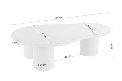 Kávový stolík Gisela 130 cm do obývačky - svetlošedý Stolík kawowy Gisela 130 cm do obývacej izby - svetlý šedý