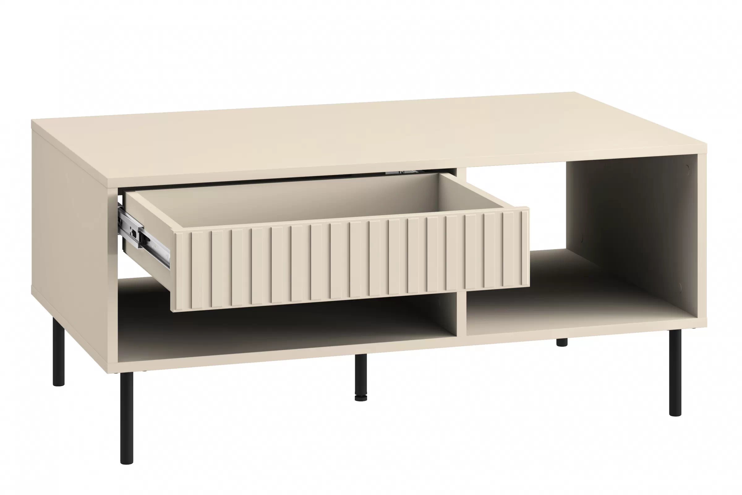 Konferenčný stolík Jamuzi 100x60 cm - kašmír / čierne nožičky Konferenčný stolík Jamuzi 10 - 100x60 cm - kašmír / čierny nozki
