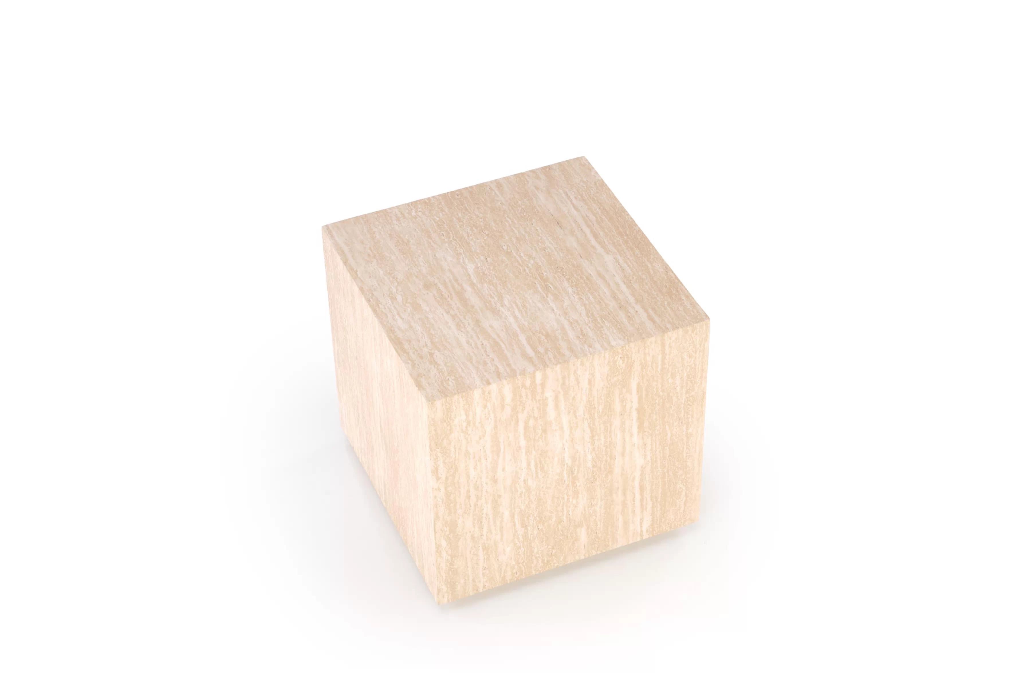 Štvorcový konferenčný stolík Novula 45 cm - travertín Stolík kawowy kwadratowy Novula 45 cm - Travertín