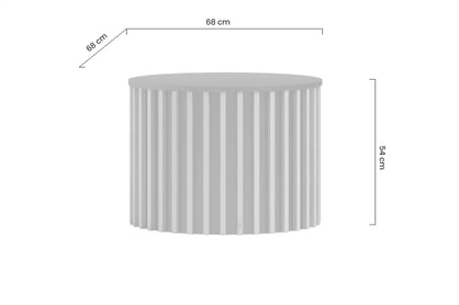 Kulatý konferenční stolek Latte s lamelami - dub artisan / černá stolek kawowy Latte z lamelami 68 cm - dub artisan / černá