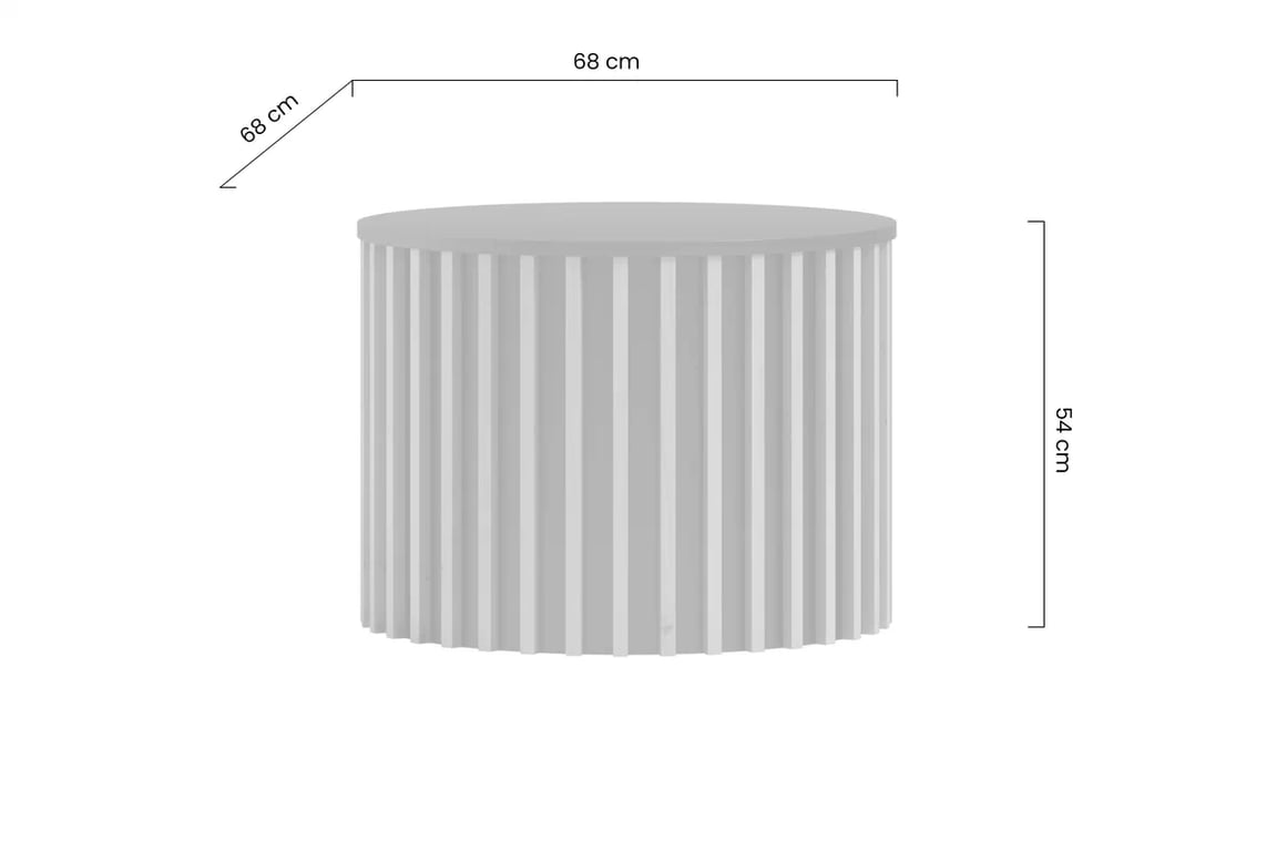 Kulatý konferenční stolek Latte s lamelami - dub artisan / černá stolek kawowy Latte z lamelami 68 cm - dub artisan / černá