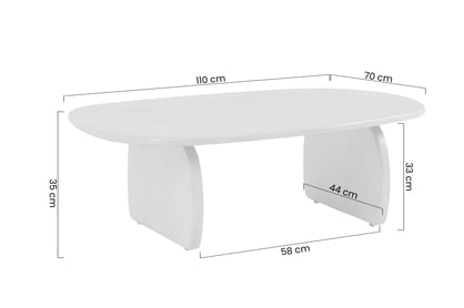 Ovalný konferenčný stolík Moku 110x70 cm - prírodné mango Stolík kawowy Moku owalny 110x70 cm - Drevo mango prírodné