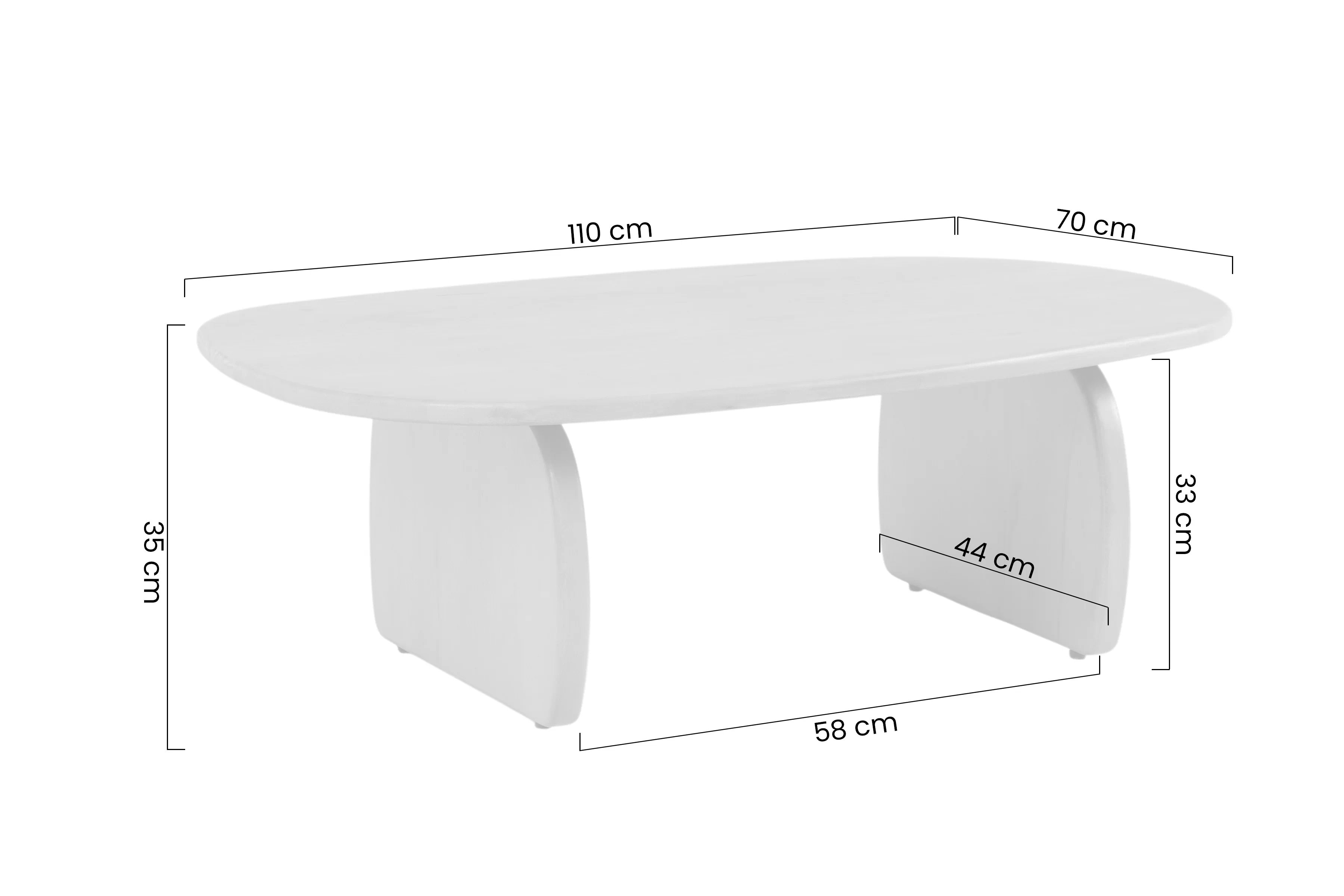 Ovalný konferenčný stolík Moku 110x70 cm - prírodné mango Stolík kawowy Moku owalny 110x70 cm - Drevo mango prírodné