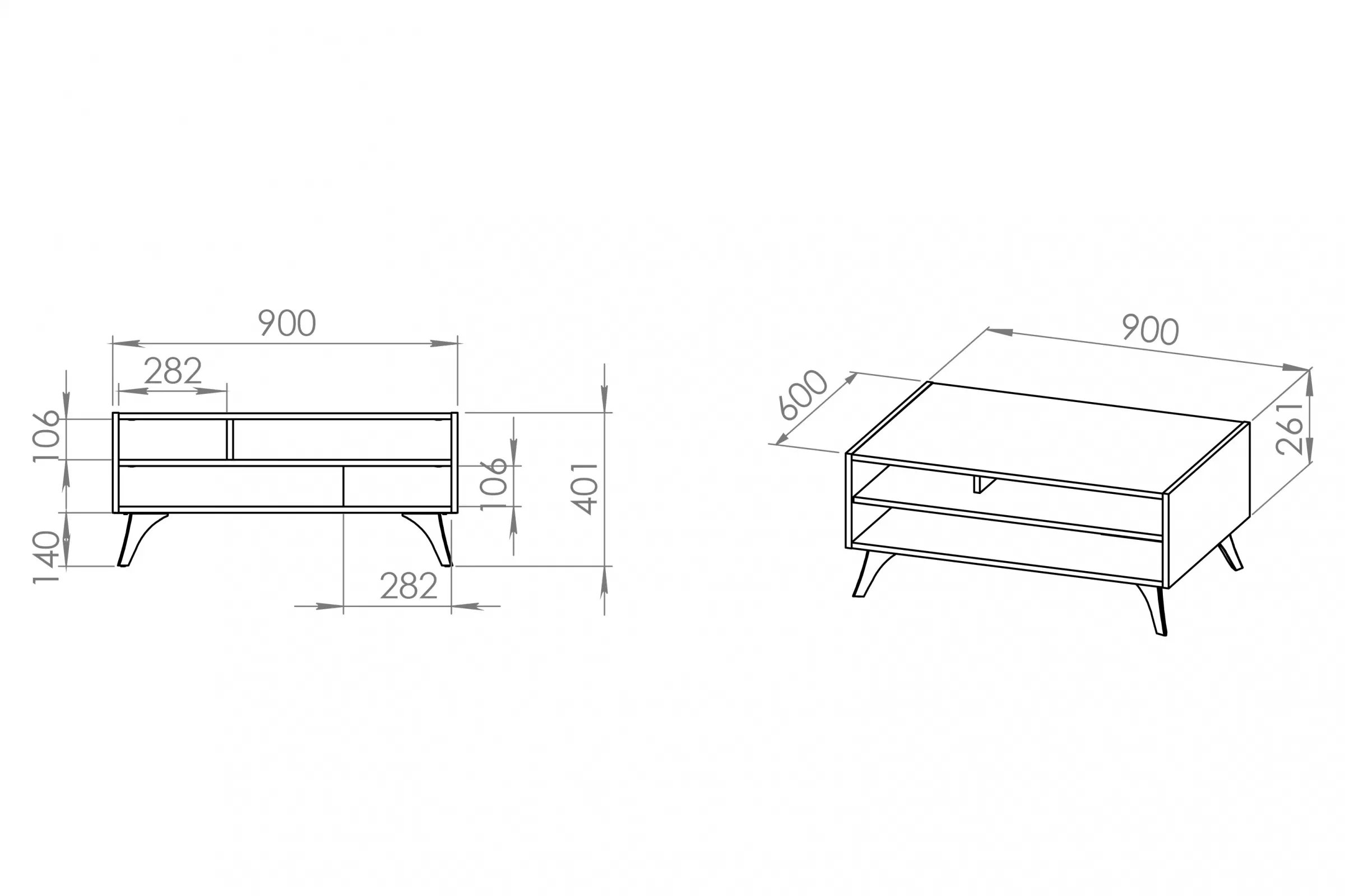 Konferenčný stolík Natina 07 90x60 cm - dub baltic dune / čierny jaseň portland Konferenčný stolík Natina 07 - 90x60 cm - Dub baltic dune / Jaseň portland Čierny