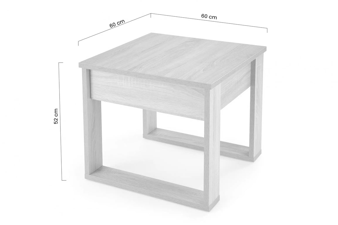 Konferenční stolek Kamori 60x60 cm se zásuvkami - tmavý ořech stolek kawowy Nea Čtverec se zásuvkami 60x60 cm - tmavý ořech