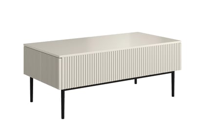 Kávový stolík Nicole 120 cm so zásuvkami - kasmír / čierne nohy