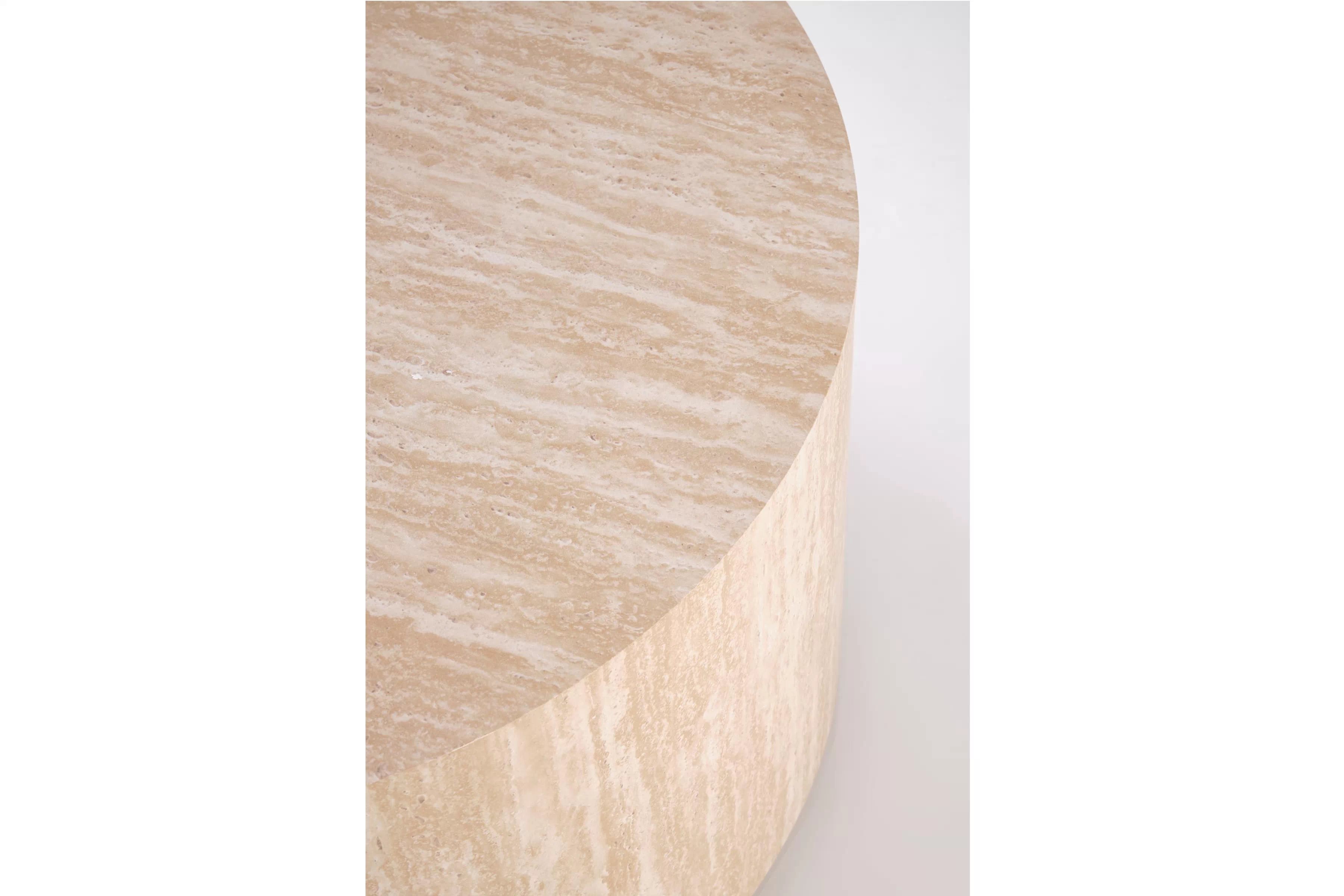 Okrúhly konferenčný stolík Novula 60 cm - travertín Stolík kawowy Novula okrúhly60 cm - Travertín