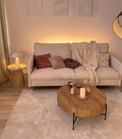 Kulatý konferenční stolek Liviano 80 cm - přírodní dub / černá stolek kawowy okragly Liviano 80 cm z metalowymi nogami - dub přírodní / černá