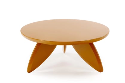 Okrúhly konferenčný stolík Lumis 80 cm - horčicový