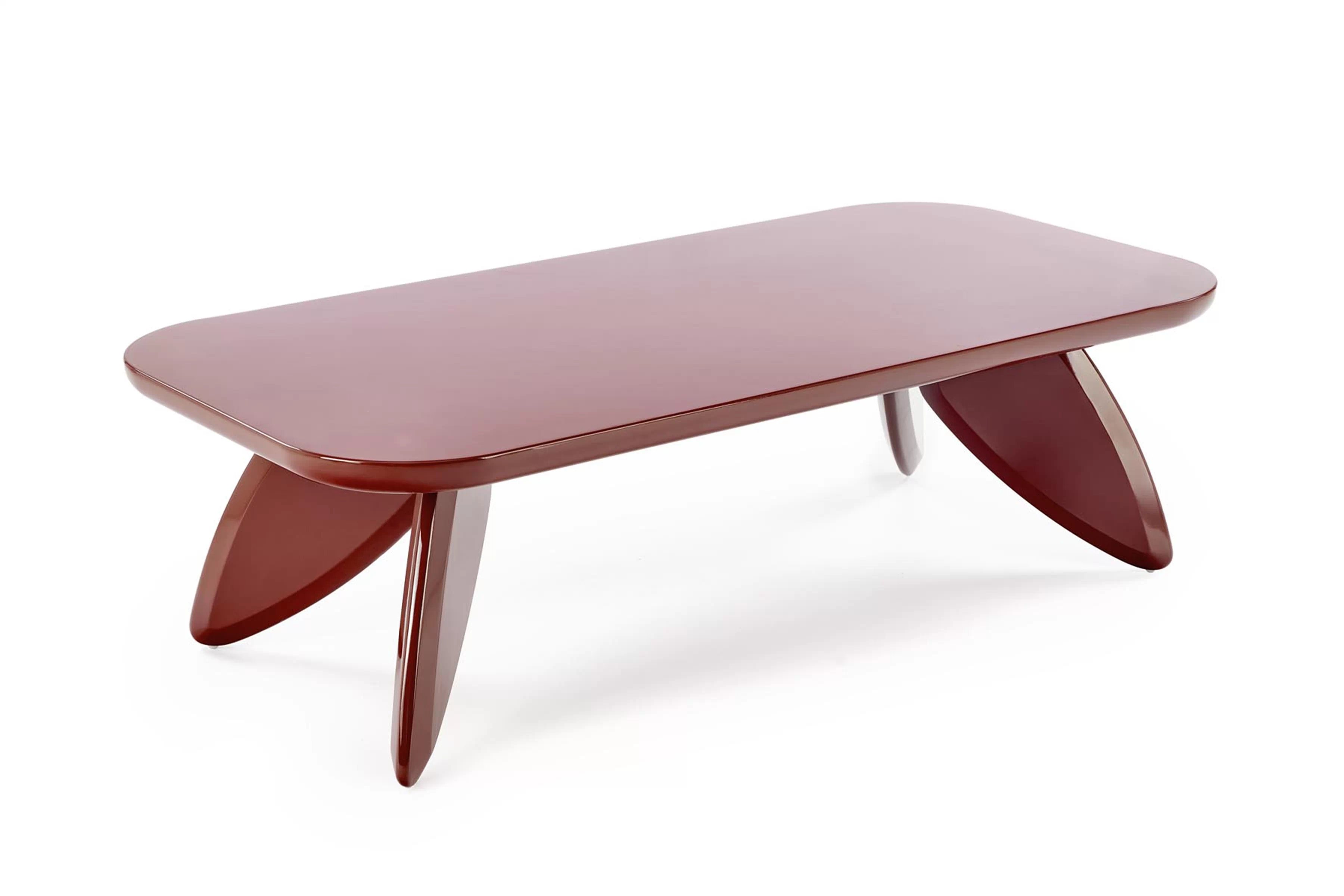 Obdĺžnikový konferenčný stolík Lumis 120 cm - bordový Stolík kawowy prostokatny Lumis 120 cm - bordová