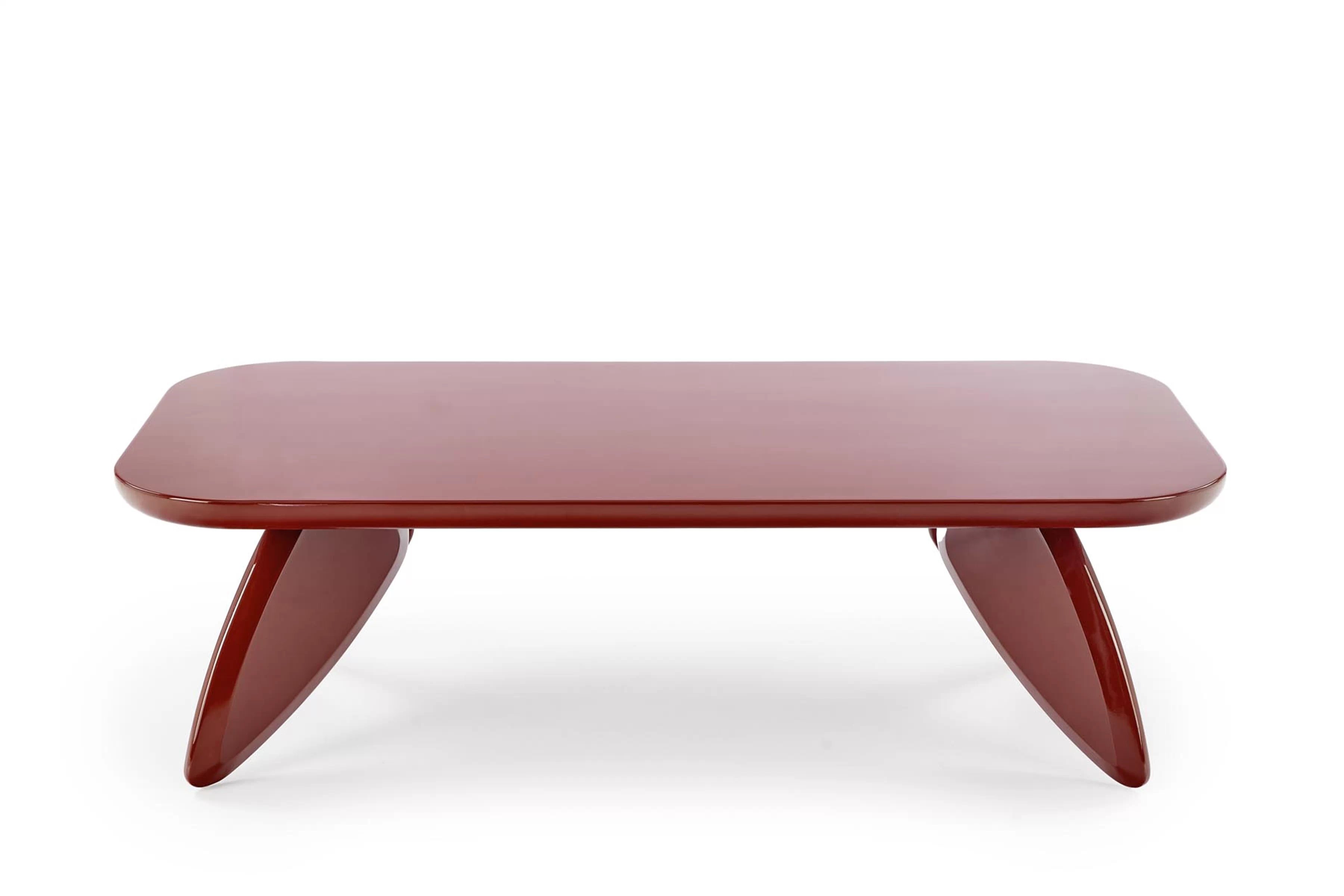 Obdĺžnikový konferenčný stolík Lumis 120 cm - bordový Stolík kawowy prostokatny Lumis 120 cm - bordová