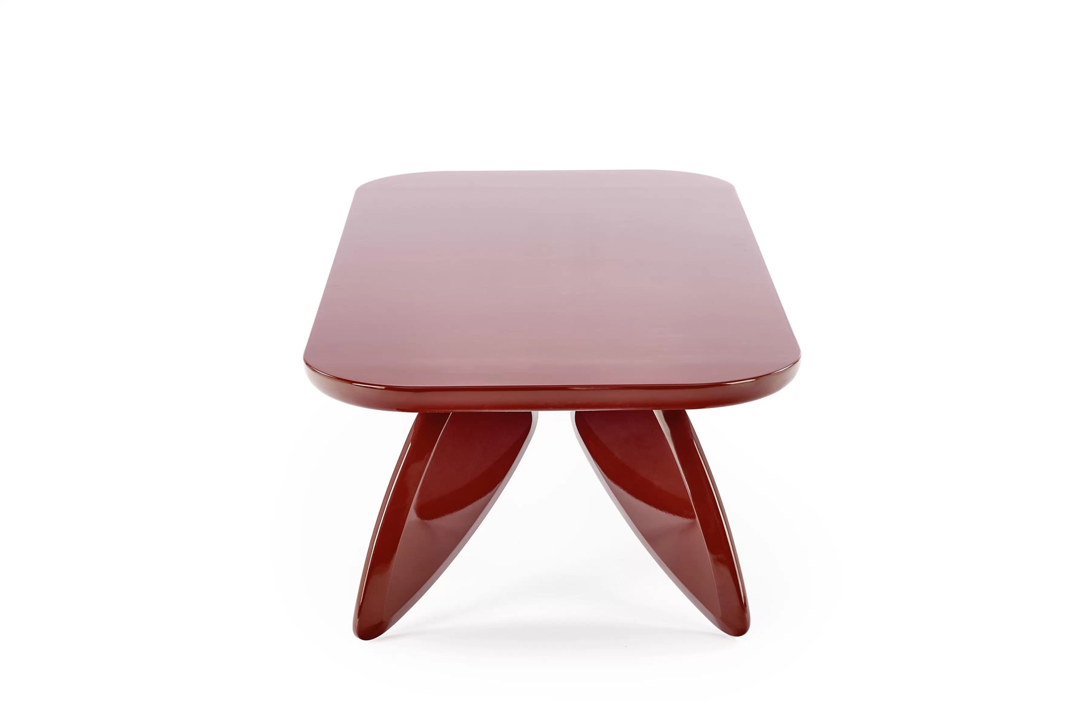 Obdĺžnikový konferenčný stolík Lumis 120 cm - bordový Stolík kawowy prostokatny Lumis 120 cm - bordová