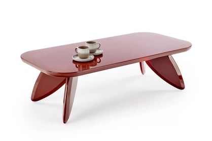 Obdĺžnikový konferenčný stolík Lumis 120 cm - bordový Stolík kawowy prostokatny Lumis 120 cm - bordová