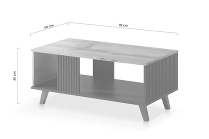Konferenční stolek Tamazi 92x40 cm - dub wotan / černá stolek kawowy Random LAW-1 - 92x40 cm - dub wotan / černá