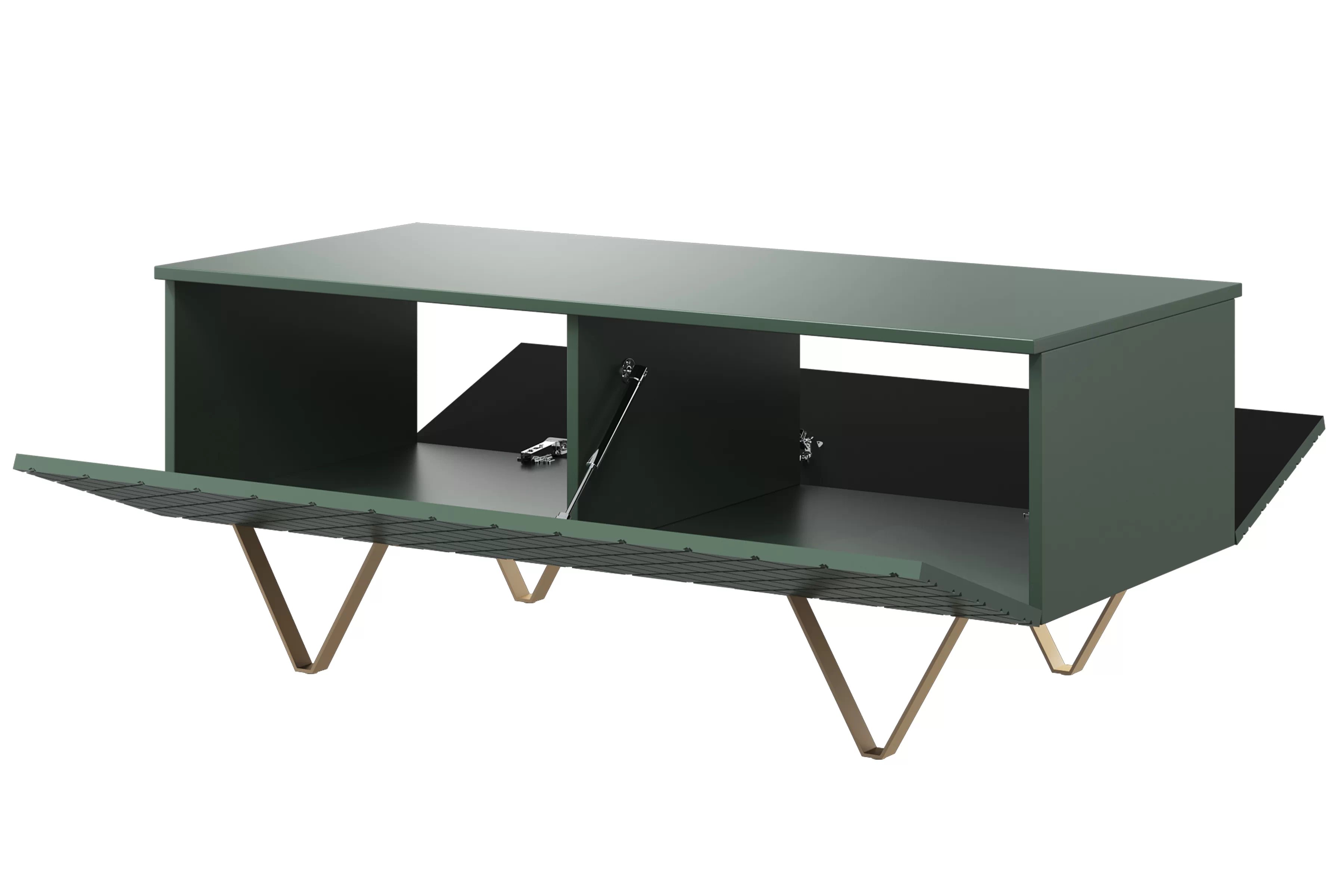 Konferenční stolek Scalia 120 2K s úložným prostorem - labrador mat / zlaté nohy stolek kawowy Scalia 120 2K s úložným prostorem - labrador mat / zlaté Nohy